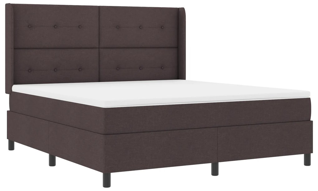 vidaXL βίδαXL Κρεβάτι Box Spring με Στρώμα Σκούρο καφέ 180x200 εκ. Υφασμάτινο