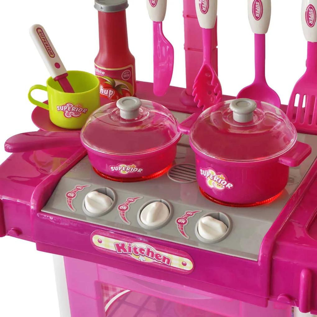 vidaXL Κουζίνα Παιδική Παιχνίδι με Εφέ Φωτισμού/Ήχου Ροζ