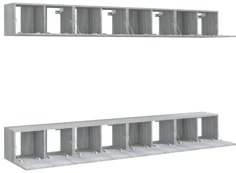 vidaXL Έπιπλα Τηλεόρασης 8 τεμ. Γκρι Sonoma 60x30x30 εκ. Επεξεργ. Ξύλο