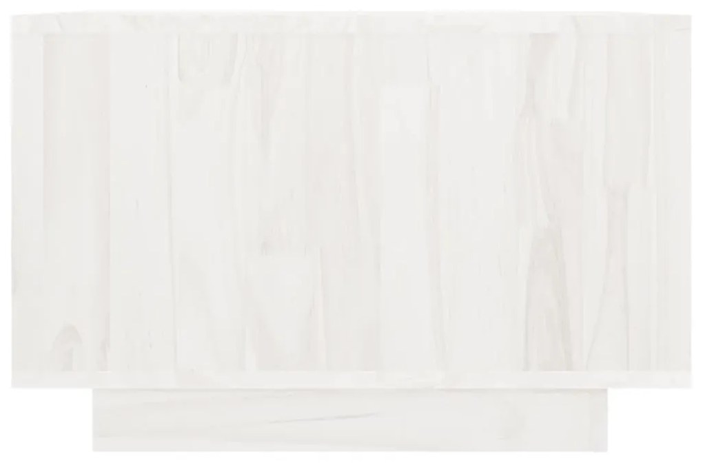 Τραπεζάκι Σαλονιού Λευκό 50x50x33,5 εκ. από Μασίφ Ξύλο Πεύκου - Λευκό