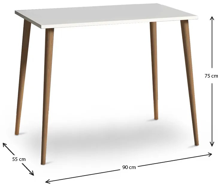 ΓΡΑΦΕΙΟ FIONA MEGAPAP ΑΠΟ ΜΕΛΑΜΙΝΗ ΧΡΩΜΑ ΛΕΥΚΟ 90X55X75ΕΚ.