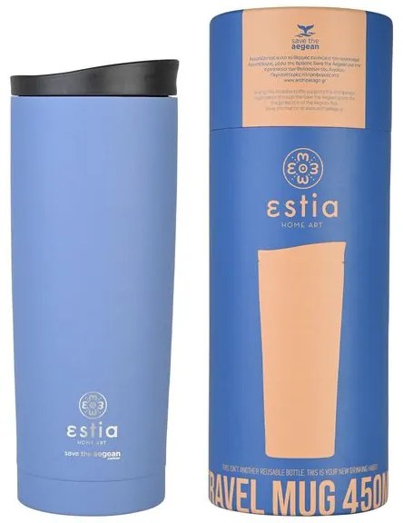 Estia Θερμός - Ποτήρι Για Καφέ Travel Mug Save The Aegean 500ml Denim Blue 01-20323