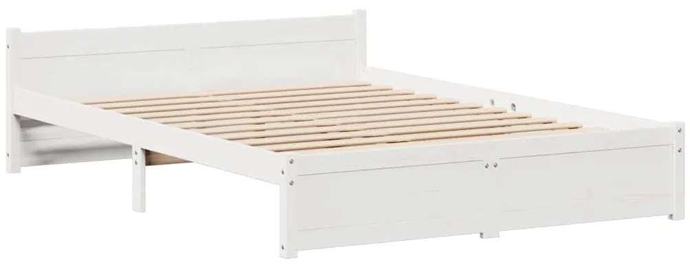 vidaXL Σκελετός Κρεβατιού Χωρίς Στρώμα Λευκό 100x200 εκ. Μασίφ Πεύκο