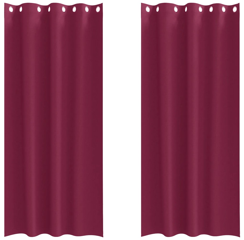 vidaXL Κουρτίνες με κουρτίνες 2 pcs Κόκκινο 225 x 140 εκ. Πολυεστέρας