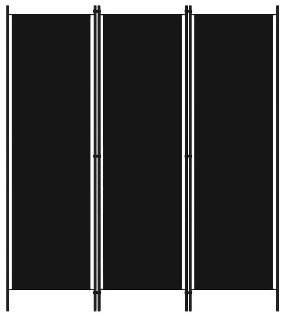 Διαχωριστικό Δωματίου με 3 Πάνελ Μαύρο 150 x 180 εκ. - Μαύρο