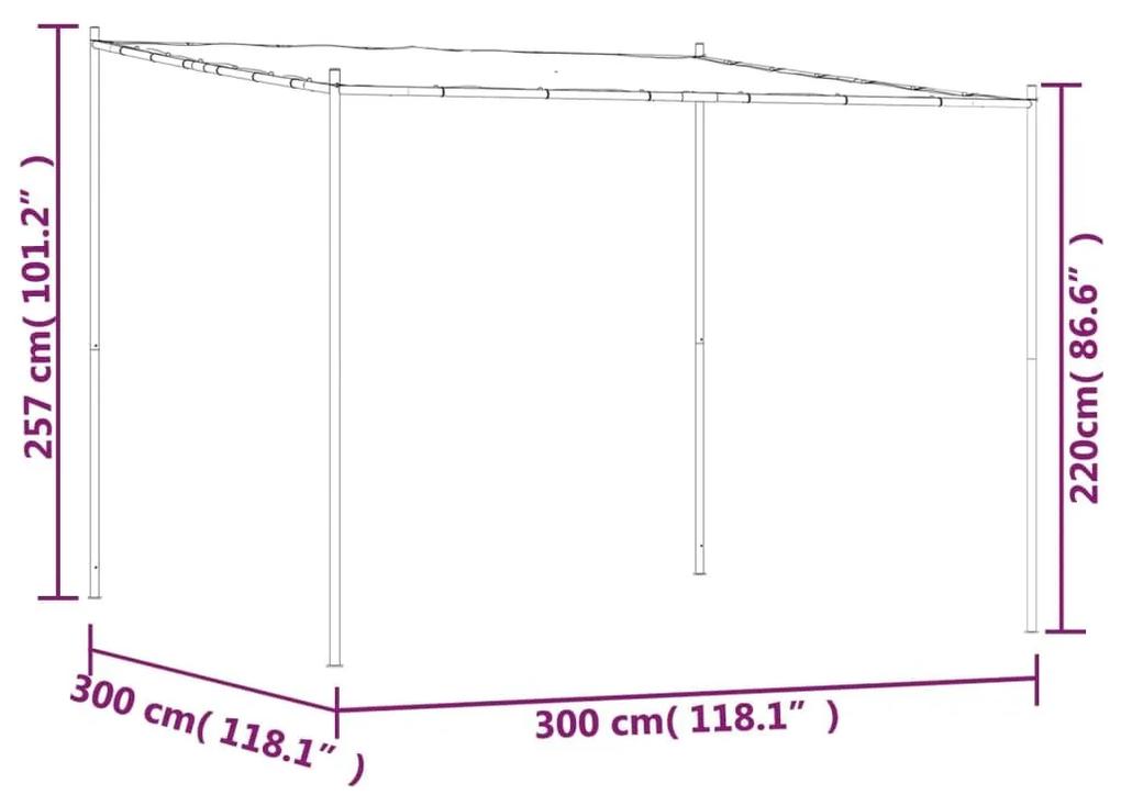 Κιόσκι Λευκό 3x3 μ. 180 γρ/μ² από Ύφασμα και Ατσάλι - Λευκό