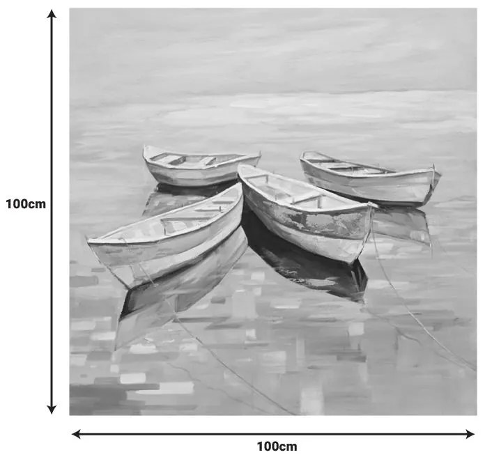 Πίνακας σε Καμβά Boatty Inart 100x3x100εκ. 100x3x100 εκ.