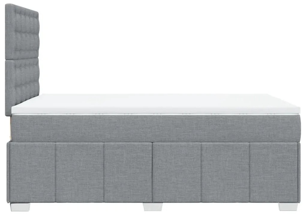 Κρεβάτι Boxspring με Στρώμα Ανοιχτό Γκρι 120x190 εκ. Υφασμάτινο - Γκρι