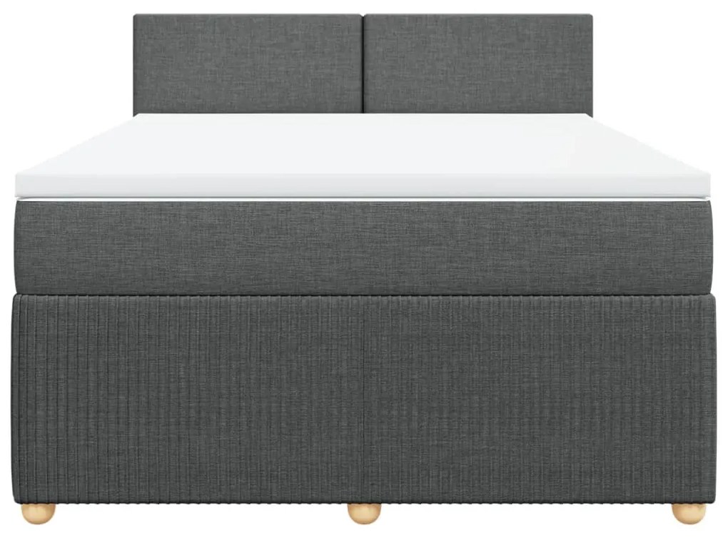 ΚΡΕΒΑΤΙ BOXSPRING ΜΕ ΣΤΡΩΜΑ ΣΚΟΥΡΟ ΓΚΡΙ 140X200 ΕΚ ΥΦΑΣΜΑΤΙΝΟ 3289773