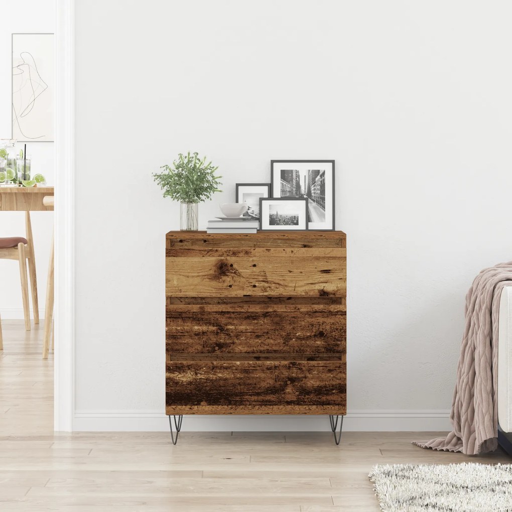 vidaXL Μπουφές με Συρτάρια Γήινο Ξύλο 60x35x70 εκ. Κατασκευασμένο Ξύλο