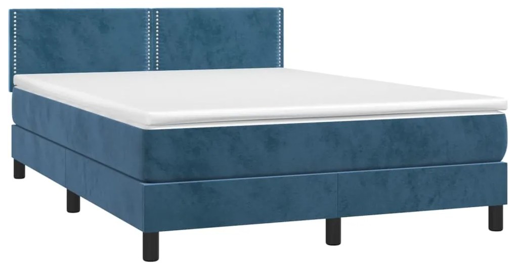 ΚΡΕΒΑΤΙ BOXSPRING ΜΕ ΣΤΡΩΜΑ ΣΚΟΥΡΟ ΜΠΛΕ 140X190 ΕΚ. ΒΕΛΟΥΔΙΝΟ 3141243