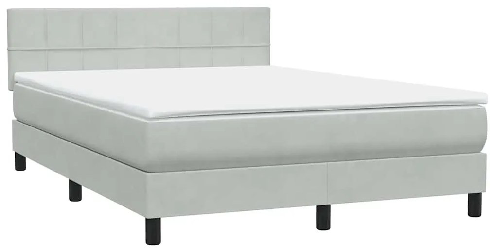 ΚΡΕΒΑΤΙ BOXSPRING ΜΕ ΣΤΡΩΜΑ ΑΝΟΙΧΤΟ ΓΚΡΙ 140X220 ΕΚ. ΒΕΛΟΥΔΙΝΟ 3316929