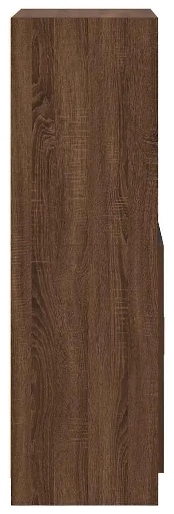 Ντουλάπι Κουζίνας Καφέ δρυς 57x41,5x131,5 εκ. Επεξεργ. Ξύλο - Καφέ