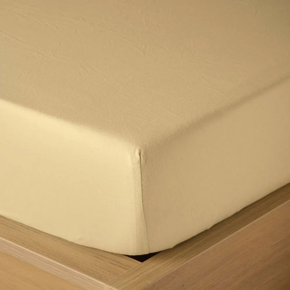Σεντόνι Suave 11 Με Λάστιχο Ochre Kentia Υπέρδιπλo 160x235cm 100% Βαμβάκι