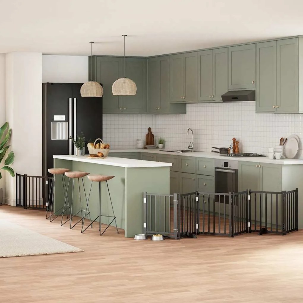 vidaXL Διαχωριστικό Σκύλων/Πόρτα Πτυσσόμενο 9 Πάνελ 450εκ. Ξύλο Λεύκας