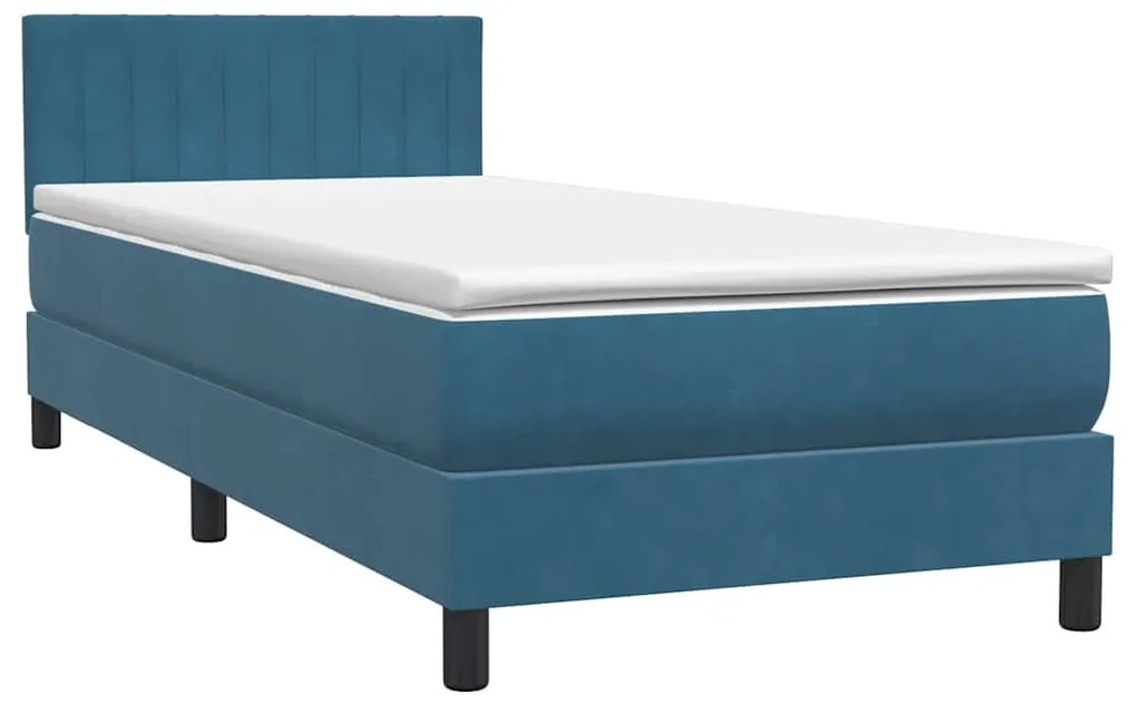 ΚΡΕΒΑΤΙ BOXSPRING ΜΕ ΣΤΡΩΜΑ ΣΚΟΥΡΟ ΜΠΛΕ 100X210 ΕΚ. ΒΕΛΟΥΔΙΝΟ 3317065