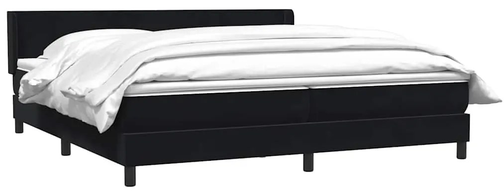 vidaXL Box Spring Κρεβάτι με στρώμα Μαύρο 200x220 cm Βελούδινο