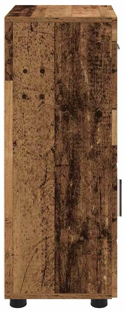 vidaXL Ντουλάπι Μπάνιου με πόρτα TULUM Παλαιό ξύλο 37 x 31.5 x 82 εκ