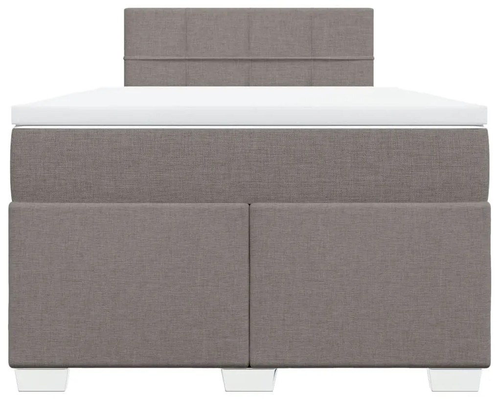 Κρεβάτι Boxspring με Στρώμα Taupe 120x190 εκ. Υφασμάτινο - Μπεζ-Γκρι