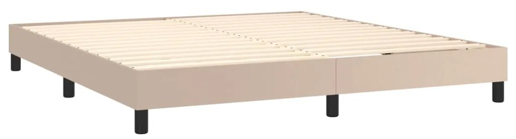 Κρεβάτι Boxspring με Στρώμα Καπουτσίνο 160x200εκ.από Συνθ.Δέρμα - Καφέ