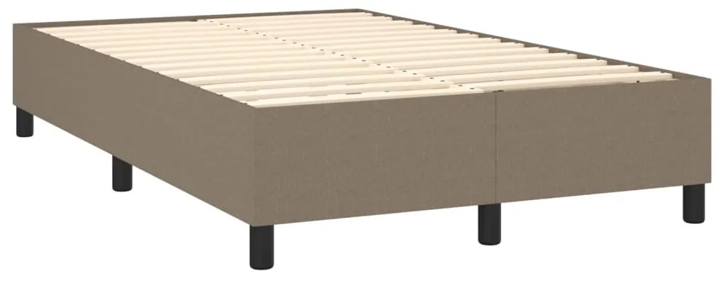vidaXL Κρεβάτι Boxspring με Στρώμα &amp; LED Taupe 120x200 εκ. Υφασμάτινο