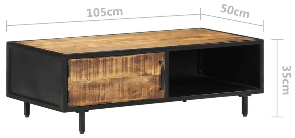 vidaXL Τραπεζάκι Σαλονιού 105 x 50 x 35εκ. από Ακατέργαστο Ξύλο Μάνγκο