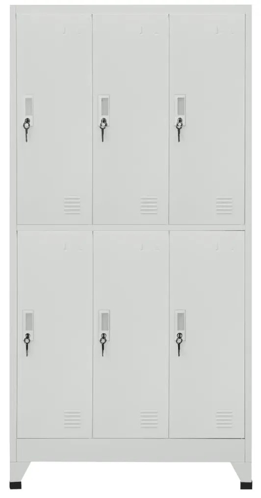 vidaXL Φοριαμός Γκρι 90x45x180 εκ. από Ατσάλι με 6 Τμήματα