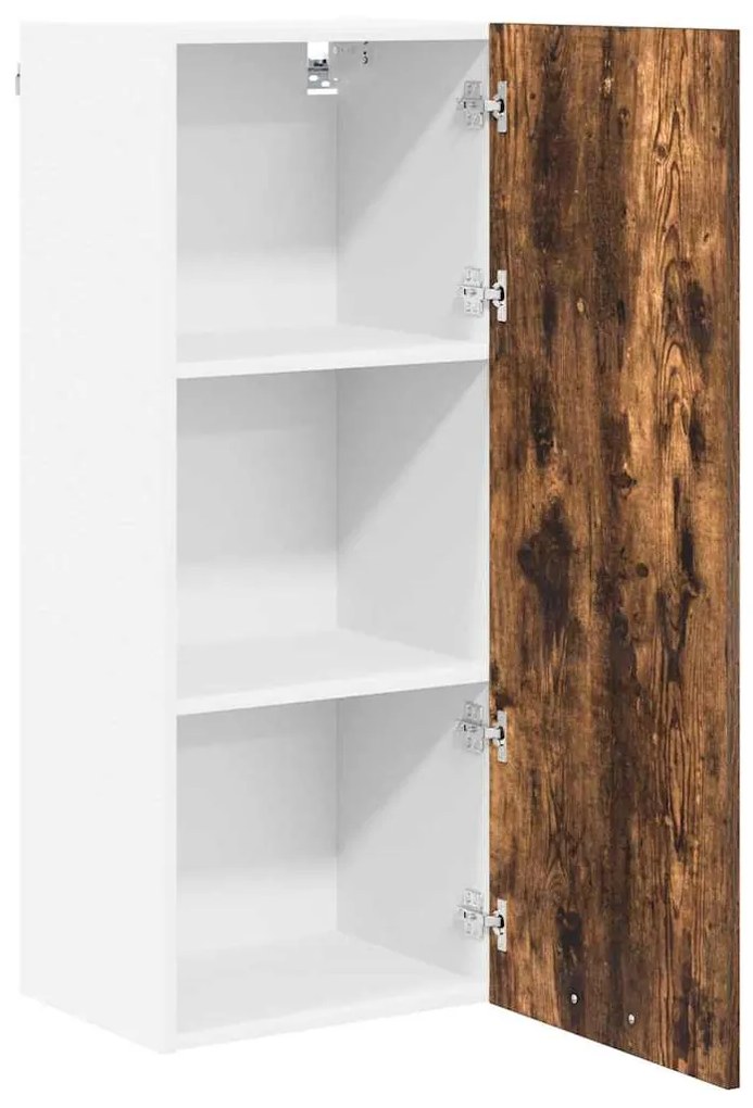 vidaXL Κρεμαστό ντουλάπι με αποθήκευση Καπνιστό Δρύς 40 x 31 x 100 εκ.