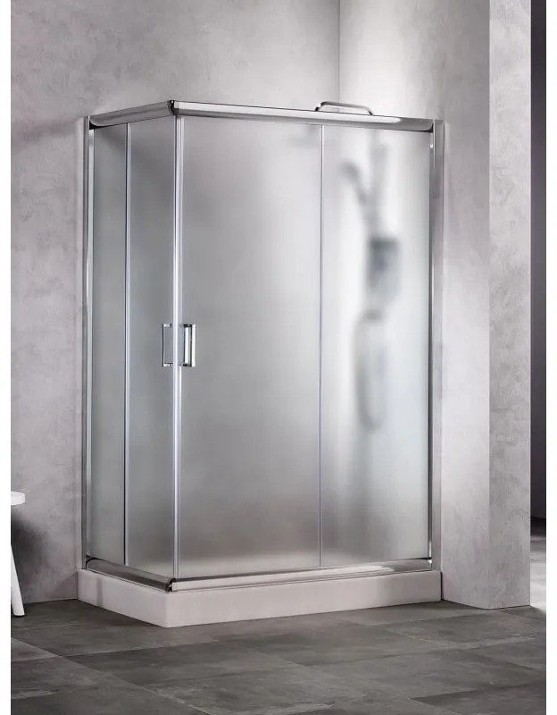 Sanitec AS80140F Καμπίνα Ασύμμετρης Ντουζιέρας Frosted 80x140x180cm