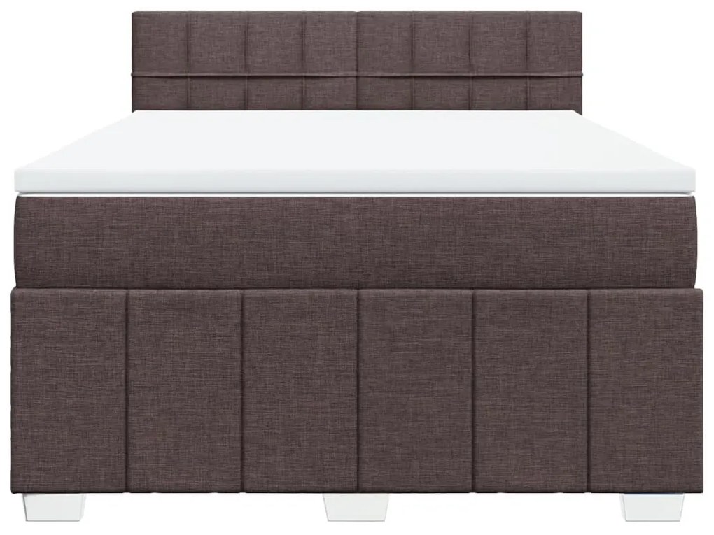 ΚΡΕΒΑΤΙ BOXSPRING ΜΕ ΣΤΡΩΜΑ ΣΚΟΥΡΟ ΚΑΦΕ 140X190 ΕΚ. ΥΦΑΣΜΑΤΙΝΟ 3289366