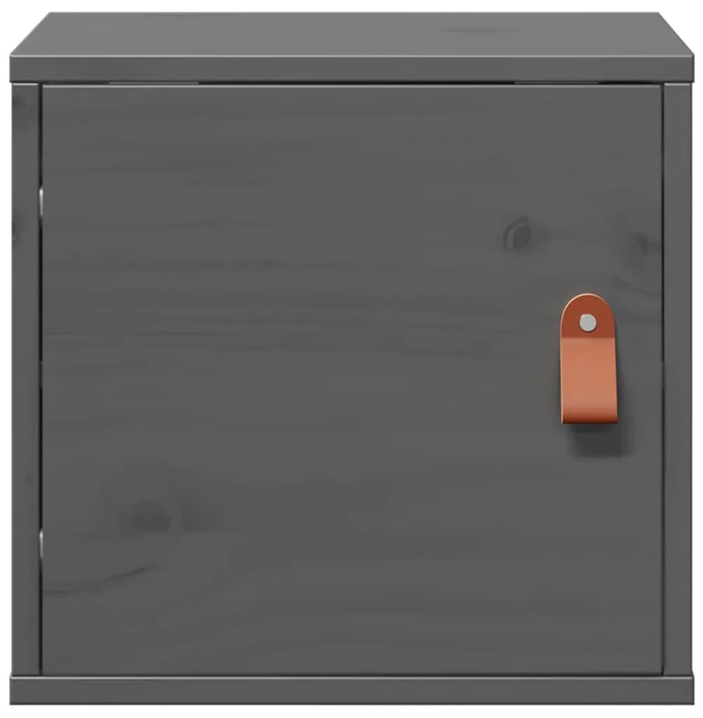 vidaXL Ντουλάπια Τοίχου 2 τεμ. Γκρι 31,5x30x30 εκ. Μασίφ Ξύλο Πεύκου