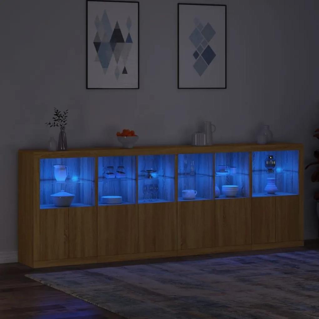 Μπουφές με Φώτα LED Sonoma Δρυς 283 x 37 x 100 εκ. - Καφέ