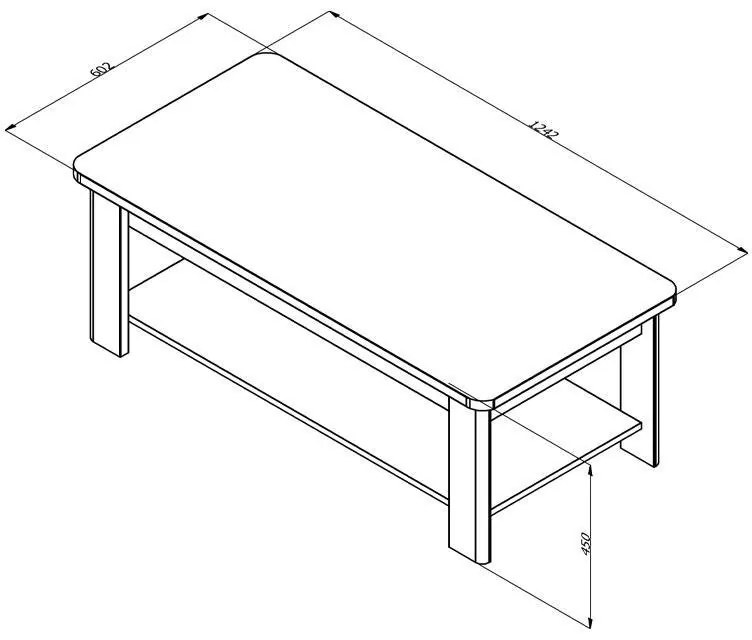 Τραπεζάκι Σαλονιού Jersey Artisan Oak 124x60x45 εκ. 124x60x45 εκ.