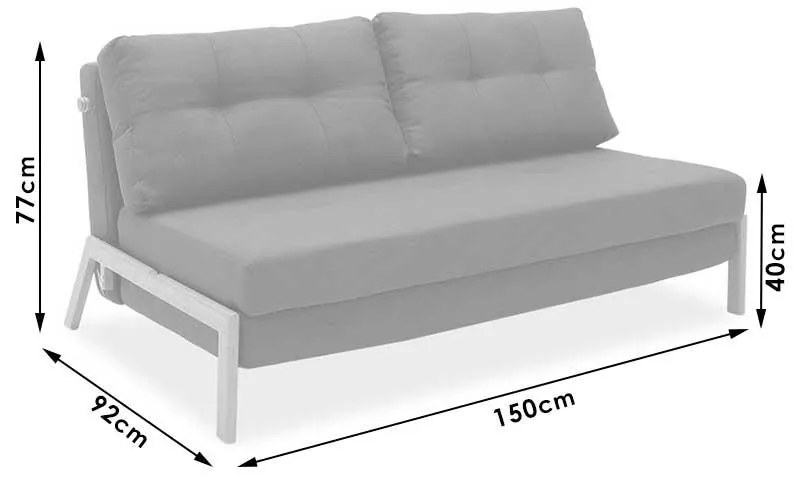 Καναπές - Κρεβάτι Fancy 2θέσιος Ύφασμα Ανθρακί 150x92x77 εκ. 150x92x77 εκ.