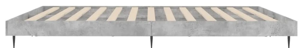 vidaXL Πλαίσιο Κρεβατιού Γκρι Σκυροδέματος 140x200 εκ. Επεξεργ. Ξύλο