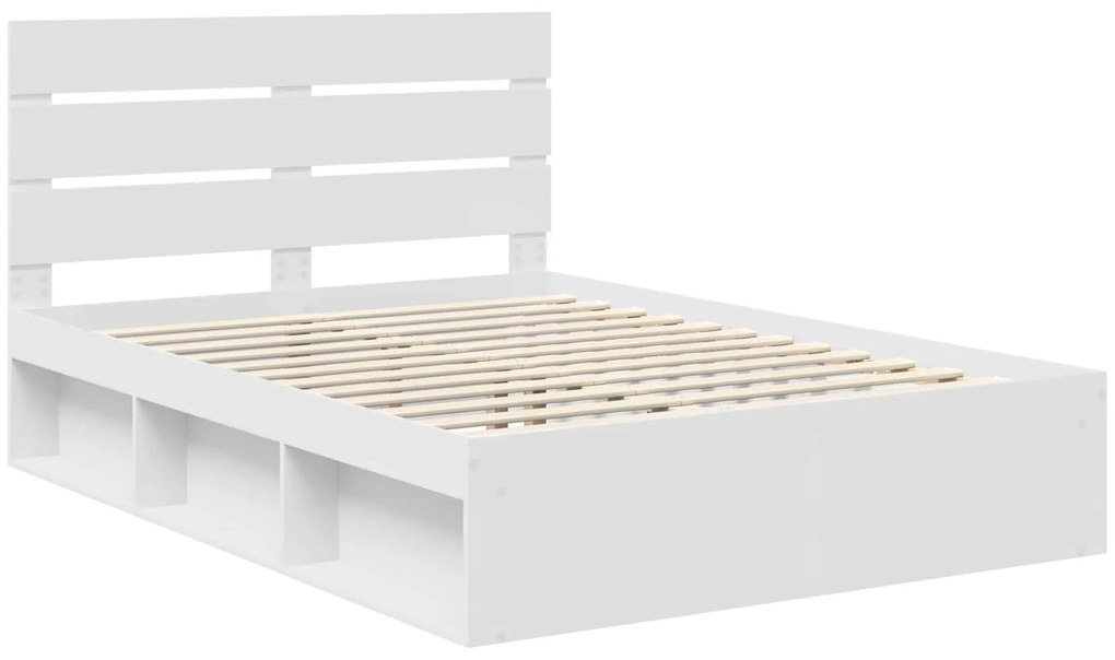 vidaXL Σκελετός Κρεβατιού Λευκό 140 x 200 cm Στερεά ξυλεία πεύκου