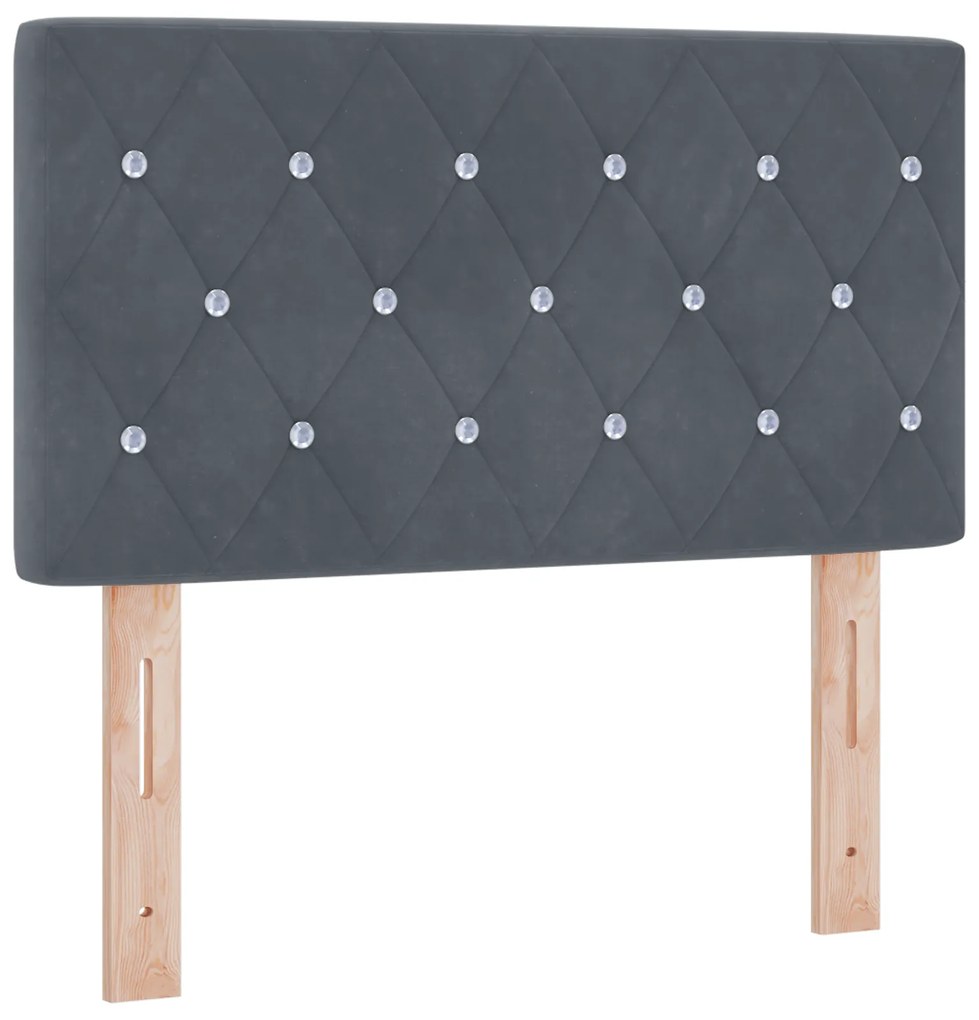 vidaXL Κρεβάτι Box Spring με Στρώμα Σκούρο Γκρί 80x200 εκ Βελούδο