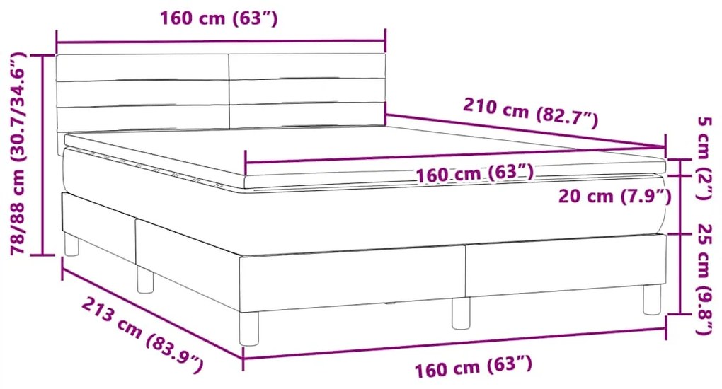 ΚΡΕΒΑΤΙ BOXSPRING ΜΕ ΣΤΡΩΜΑ ΣΚΟΥΡΟ ΠΡΑΣΙΝΟ 160X210ΕΚ. ΒΕΛΟΥΔΙΝΟ 3316314