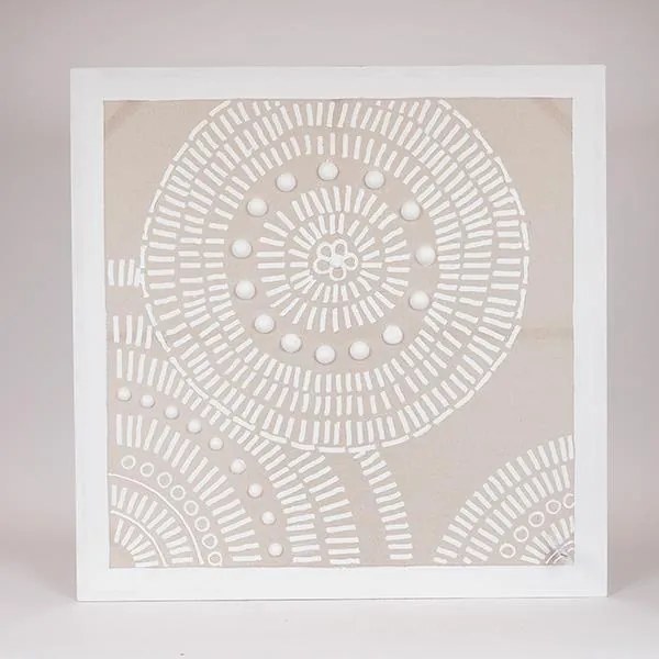 Πίνακας Καμβάς Κύκλοι Μπεζ-Λευκός 80x3x80εκ. ESTHETI 812-20038