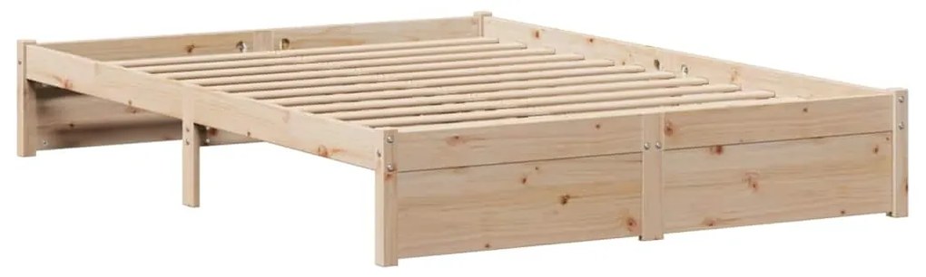 vidaXL Σκελετός Κρεβατιού Χωρίς Στρώμα 135x190 εκ Μασίφ Ξύλο Πεύκου