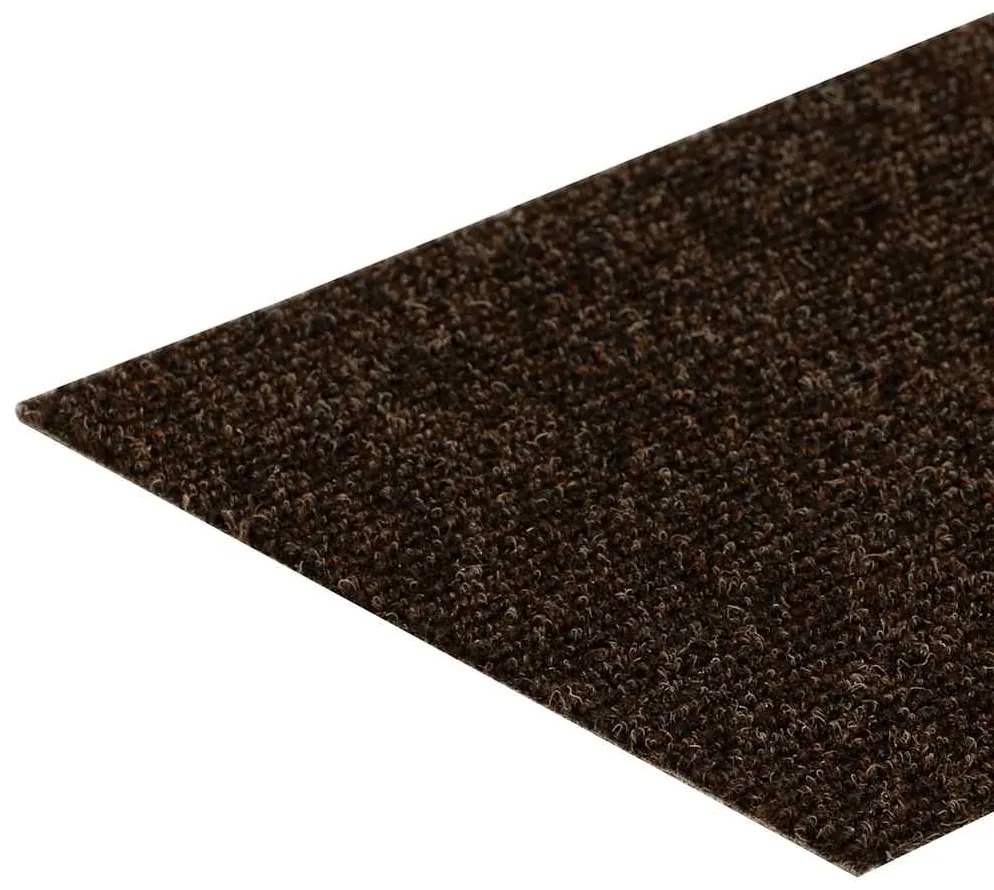 vidaXL Πατάκια Σκαλιών Αυτοκόλλητα 15 τεμ. Καφέ Ορθογώνια 60x25 εκ.