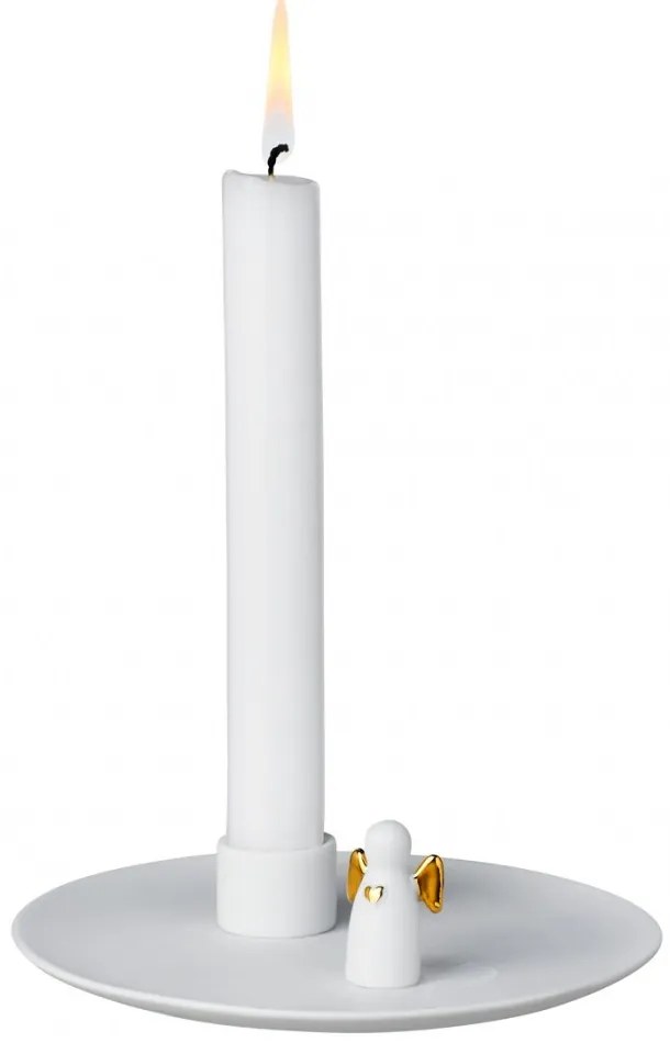 Κηροπήγιο Angel's Light Gold RD0012165 Φ14cm White-Gold Raeder Πορσελάνη