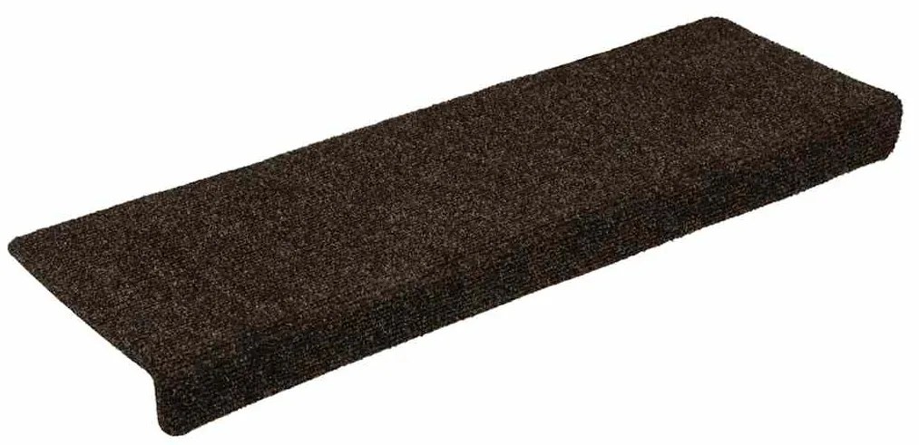 vidaXL Αυτοκόλλητα Πατάκια Σκαλιών 30 τεμ. 65x21x4 εκ. Σκούρο Καφέ Ορθογώνιο Άκρο