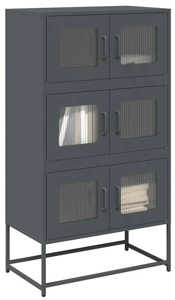 vidaXL Highboard Ανθρακί 68x39x123 cm Χάλυβας