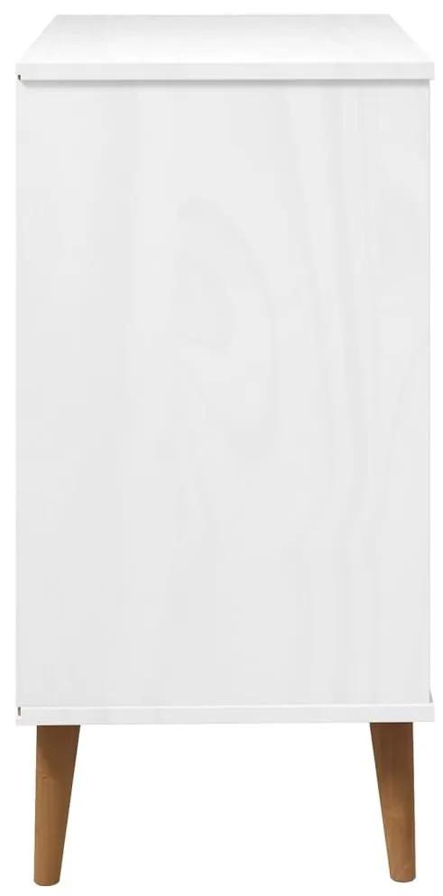 Ντουλάπι MOLDE Λευκό 76,5x40x80 εκ. από Μασίφ Ξύλο Πεύκου - Λευκό