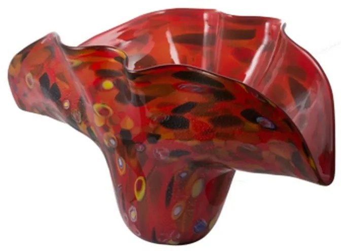 Artekko Svirla Διακοσμητικό Βάζο Γυάλινο Κόκκινο (62x34x35)cm Artekko 76748
