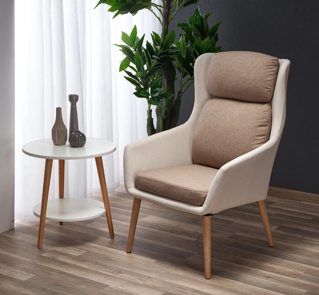 PURIO leisure chair, color: beige / brown DIOMMI V-CH-PURIO-FOT-BRĄZOWY