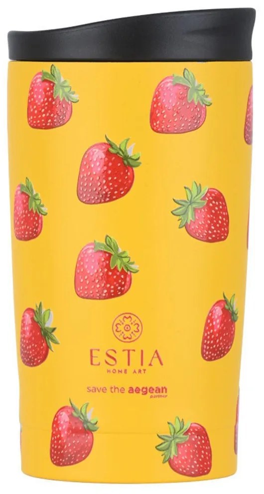 Ποτήρι - Θερμός Berry Bright Save The Aegean 01-31862 350ml Yellow-Red Estia