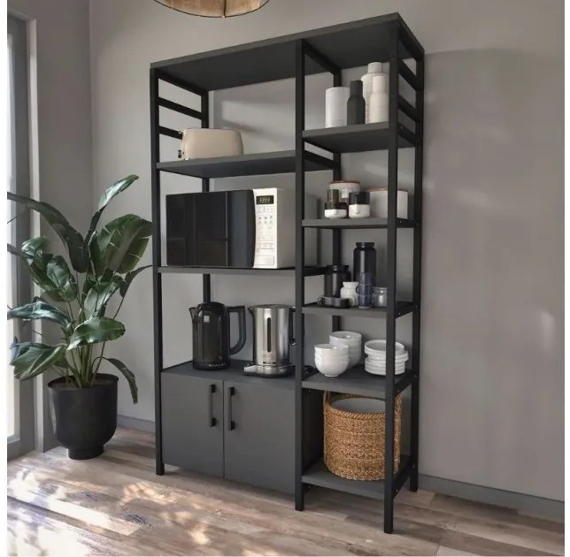 Έπιπλο κουζίνας Benito Megapap μαύρο - ανθρακί 83,6x30,2x140,7εκ. GP041-0067,2-GP041-0067,2-Ανθρακί GP041-0067,2