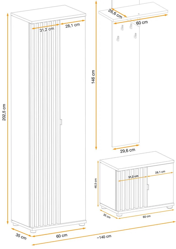 Swap XIX Σύνθεση Καφέ δρυς 280x180x40